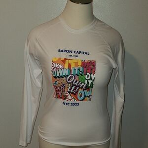 Figs White Long Sleeve Fitted Graphic T-Shirt